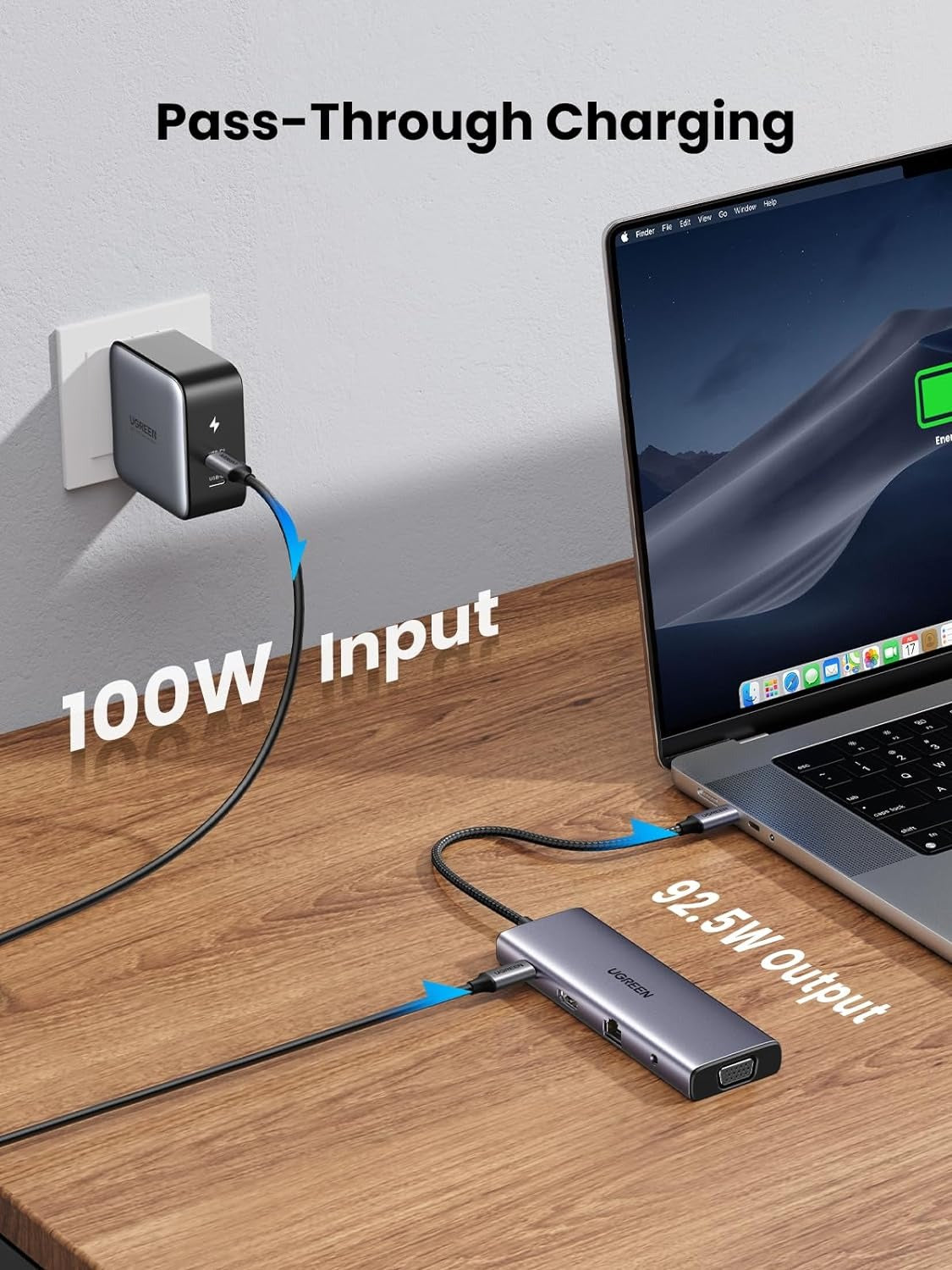 UGREEN Multifunctiol 10-in-1 USB C Hub with 4K HDMI VGA Video Converter, 100W PD Type C Fast Charger, 1000Mbps RJ45 Ethernet, SD TF Memory Card Reader, 5Gbps High-Speed USB 3.0, and 3.5mm Audio Port for Computer Laptop MacBook iMac iPad