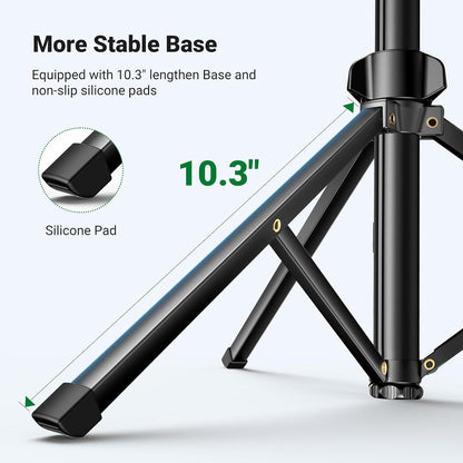 UGREEN 70-inch Aluminum Tripod Selfie Stick with Bluetooth Remote Controller, 4-Leg Section, 360 Degree Pan Head - Compatible for iPhone, Samsung Smartphones, Digital Camera, Go Pro / Action Cameras | For Selfies, Live Streaming & Vlogging