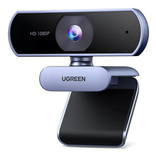 UGREEN 1080p Full HD USB Clip On Webcam Camera with Wide Angle 85 Degree View, Built-In Noise Reduction Microphone and Automatic Light Correction for PC, Laptop, Desktop Computer, Video Conference, Live Streaming and Recording | 15728