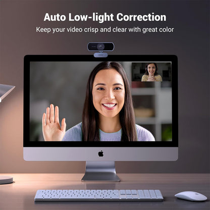 UGREEN 1080p Full HD USB Clip On Webcam Camera with Wide Angle 85 Degree View, Built-In Noise Reduction Microphone and Automatic Light Correction for PC, Laptop, Desktop Computer, Video Conference, Live Streaming and Recording | 15728