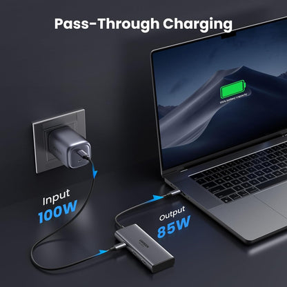 UGREEN 6-in-1 Multifunction Adapter USB C 100W PD 8K/30Hz Hub with 5Gbps High Speed Data Transmission USB C 3.0, Dual HDMI and USB A 3.0 Ports for Smartphone, Laptop, iPad, Switch with Windows/macOS/Linux System | 15852