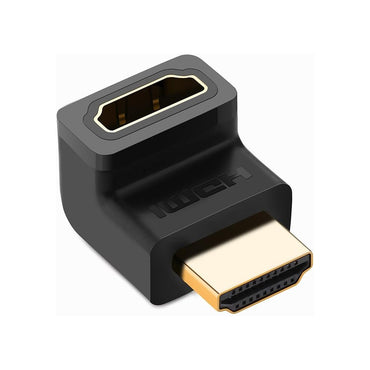UGREEN HDMI Right Angle Male to Female Video Cable Adapter Dongle with Gold Plated Connectors for PC, Desktop Computer, Laptop, TV, Display Monitor, Projector, PS5/PS4, DVD Player (Upward, Downward Angle) | 20109 20110
