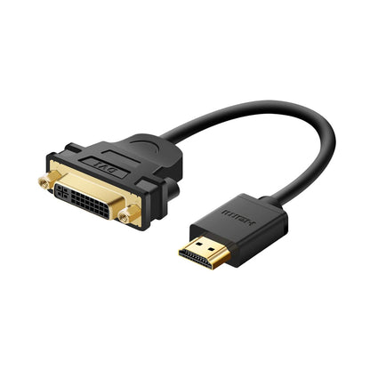 UGREEN Bi-Directional 22cm 30AWG HDMI Male to DVI 24+5 Female Video Converter Adapter Cable with Gold Plated Connectors, Multi-Layer Shielding for PC, Desktop Computer, Laptop, Display Monitor, HD TV, Projector, DVD Player, etc. | 20136
