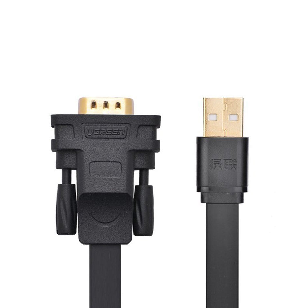 [CLEARANCE] UGREEN 2 Meters USB 2.0 Male to RS232 DB9 Male Serial Adapter Cable with Gold Plated Connectors, Multi-Layer Shielding for PC, Desktop Computer, Router, Barcode Scanner, Serial Printer, etc. - Supports Windows, macOS, Linux | 20218