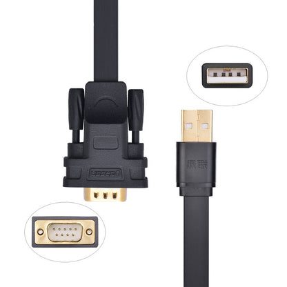 [CLEARANCE] UGREEN 2 Meters USB 2.0 Male to RS232 DB9 Male Serial Adapter Cable with Gold Plated Connectors, Multi-Layer Shielding for PC, Desktop Computer, Router, Barcode Scanner, Serial Printer, etc. - Supports Windows, macOS, Linux | 20218