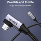 UGREEN 3A USB-C to USB-C (1m) 90° Angled Fast Charging & Data Sync Type C Charger Cable for Smartphones, Tablets, Cameras & Electronics Devices | US385