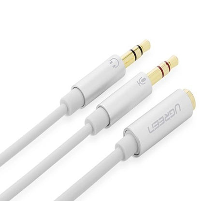 UGREEN 3.5mm TRRS Female to 2 TRS Male AUX Audio Splitter Cable with Gold-Plated Jack Connectors for PC, Laptop, Phone, Tablet, Speaker,  Amplifier, Headphone, etc. | 20897