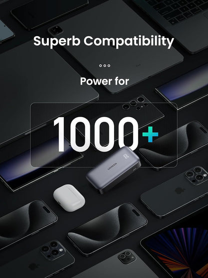 UGREEN Nexode 10000mAh Mini Pocket-Sized Power Bank PD 30W with Two-Way USB Type C Charging and LED Display Indicator for iPhone iPad Airpods Samsung Huawei Xiaomi Android Mobile Phone Smartphone Cellphone Tablet  - Chargers and Powerbanks