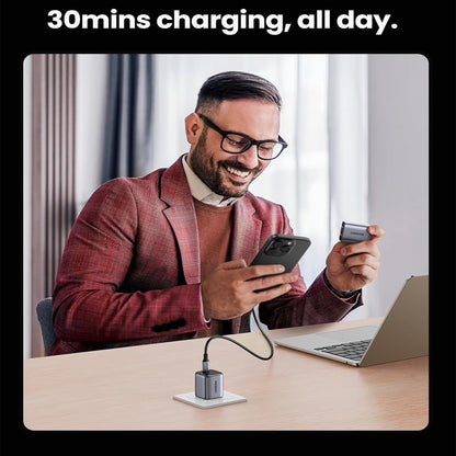UGREEN Nexode 30W USB Mini GaN Charger with 60W USB C Fast Charging Cable (1 Meter) for Samsung Galaxy, Huawei, Oppo, Vivo, Tab, Tablet, Android Phone, Camera, etc. | 25256