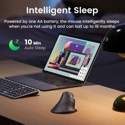UGREEN Wireless Vertical Ergonomic Mouse Bluetooth 5.0 & 2.4GHz Silent 4000 DPI Multi-Device | MU008