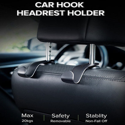 Ugreen 2pcs Universal Headrest Hook Car Organizer Seat Hangers with Up to 20kg Max Payload for Bag, Umbrella, Coat, Grocery Bags - Car Interior Accessories | 30337