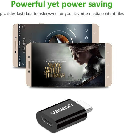 [CLEARANCE] UGREEN USB Type-C Male to Micro USB Female Adapter with 480Mbps Data Speed for Micro USB, Flash Drives, OTG Cable to Smartphone & Tablet Devices - Black | 30391
