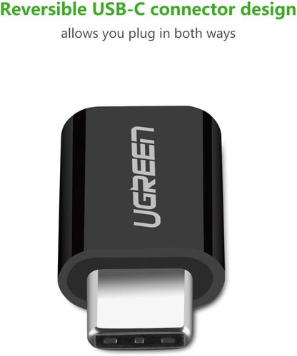 [CLEARANCE] UGREEN USB Type-C Male to Micro USB Female Adapter with 480Mbps Data Speed for Micro USB, Flash Drives, OTG Cable to Smartphone & Tablet Devices - Black | 30391