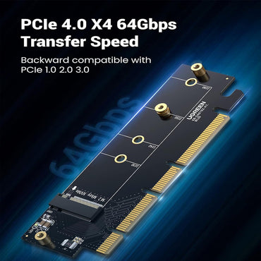 UGREEN M.2 NVMe SSD M-Key to PCIe 4.0 Internal Adapter Expansion Card with 64Gbps Transfer Speed for PC & Desktop Computer - Supports Windows, Linux, macOS | 30715