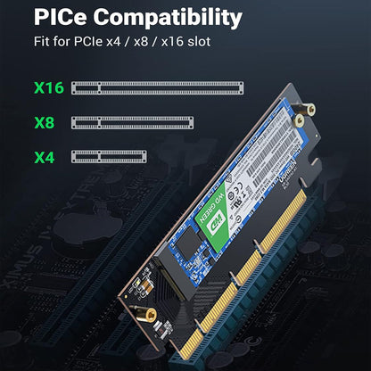 UGREEN M.2 NVMe SSD M-Key to PCIe 4.0 Internal Adapter Expansion Card with 64Gbps Transfer Speed for PC & Desktop Computer - Supports Windows, Linux, macOS | 30715