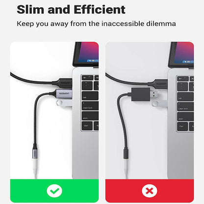 UGREEN 3.5mm Aux Female to USB-A Male Braided Audio Adapter Cable for PC, Laptop, Tablet, Phone, Speaker, Headphone, Earphone, etc. - Supports Windows, macOS, Linux, Android | 30757