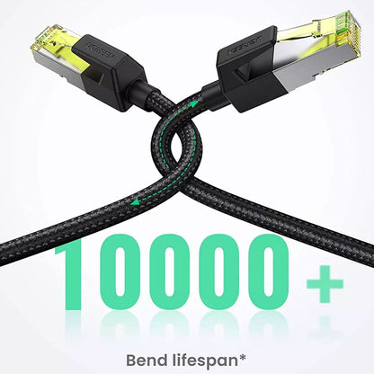 [CLEARANCE] Ugreen 10 Meters Cat 7 High-Speed Braided RJ45 Ethernet Cable with Pure Copper Core, 10Gbps 600MHz Transmission Speed, Nylon Braided Jacket for PC, Laptop, TV, PS5, PS4, Xbox One, Modem, Router, Printer, etc | 30791