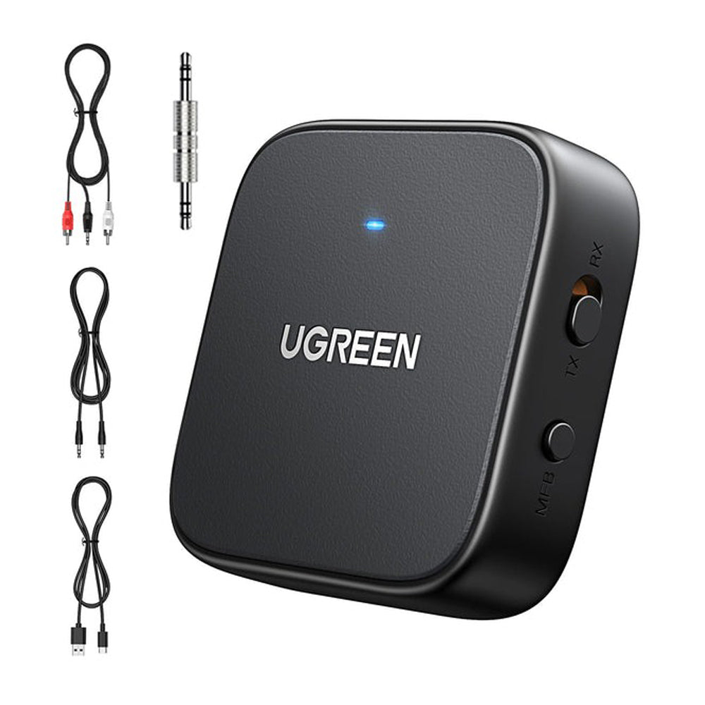 UGREEN Bluetooth 5.2 Audio Receiver & Transmitter with Built-In Microphone & Rechargeable Battery for Car Stereo, Speakers, Sound Bars & Headphones | CM667 35223