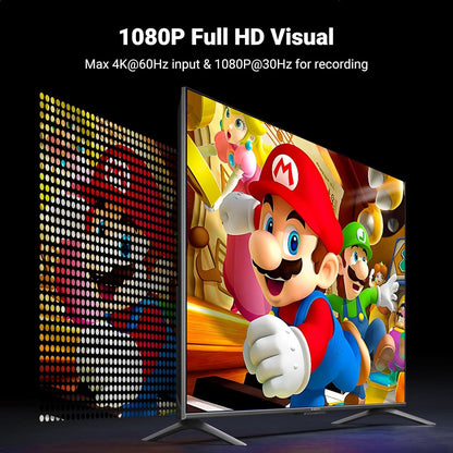 UGREEN Full HD 1080p USB A / USB C Male to 4K/60Hz HDMI Female Video Capture Card with 480Mbps Transfer Speed for Game Consoles, Smartphones, Cameras, Tablet, Camera, Laptop, PC, Computer with Windows 8.1/10/macOS/Linux/Android 5.0 | 40189