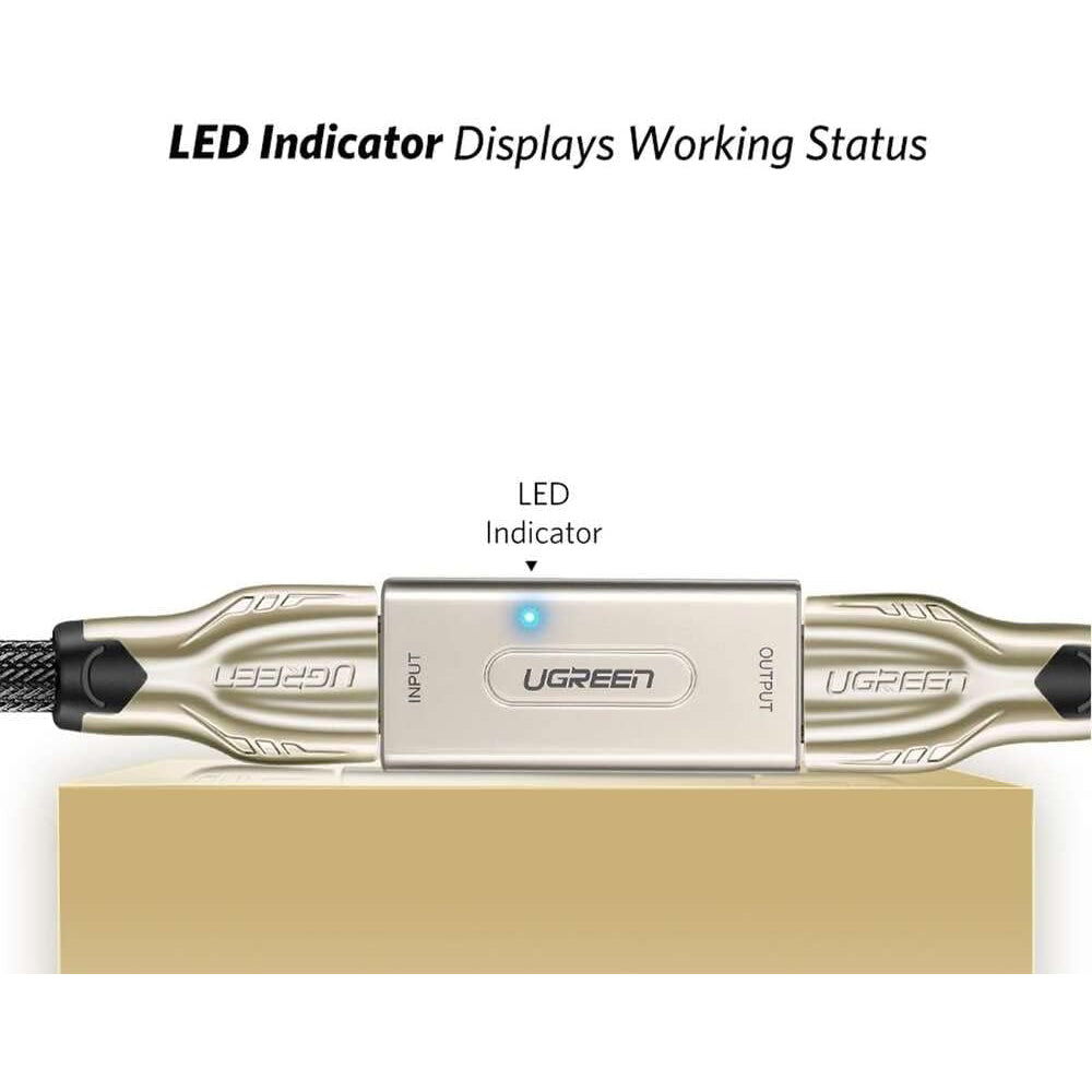 UGREEN 1080p HDMI Repeater Female to Female Extender Connector with Built-In Signal Booster, Up to 150ft Signal Transmission | 40265