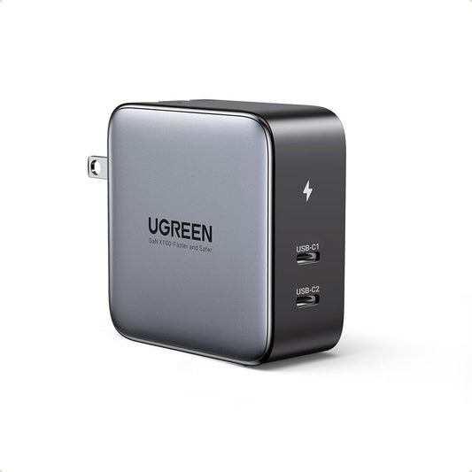 UGREEN Nexode 100W 2 Port GaN USB C PD Fast Charge Charger for Laptop, Tablet, Phone, Camera, iPhone, iPad, MacBook, Apple & Android Smartphone Charging | 40795