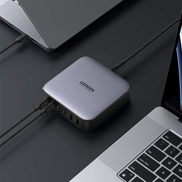 [CLEARANCE] UGREEN Nexode 200W 6 Port GaN PD Fast Charge Desktop Charger Charging Station with USB Type C Male to Male Charging Cable (1m), USB C & USB A Ports for Laptop, Tablet, Phone, Camera, iPhone, iPad, MacBook, Apple, Android Smartphone | 40913