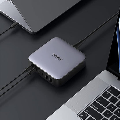 [CLEARANCE] UGREEN Nexode 200W 6 Port GaN PD Fast Charge Desktop Charger Charging Station with USB Type C Male to Male Charging Cable (1m), USB C & USB A Ports for Laptop, Tablet, Phone, Camera, iPhone, iPad, MacBook, Apple, Android Smartphone | 40913