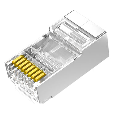 UGREEN Cat6 Cat6e Shielded Crystal Head RJ45 Ethernet Modular Plug Network Cable Crimp Connector with Pure Copper Pin & Gold Plated Contacts - Supports Cat6, Cat5e, Cat5 Network Cables | 50247 50248