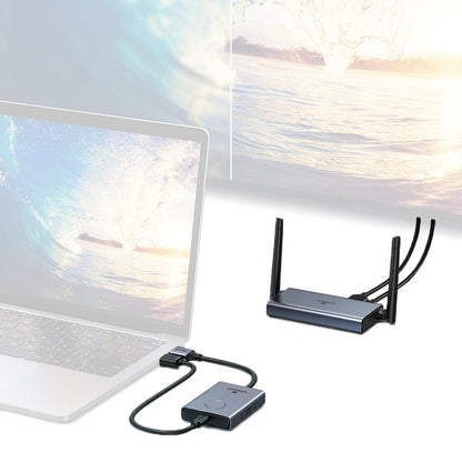 UGREEN 50633A 50-Meter 1080p 60Hz Full HD 5GHz Wireless HDMI + VGA + 3.5mm Video Extender Transmitter and Receiver with LED Indicator and Type C Power Port