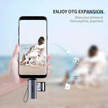 UGREEN USB C 3.1 to SD/TF MicroSD Memory Card Reader with 5Gbps Transfer Rate for MacBook, iMac, PC, Desktop Computer, Laptop, Android Phone, etc - Supports SDXC, SDHC, MMC, RS-MMC, UHS-I Cards and Windows, macOS, Linux, Android OS | 50704