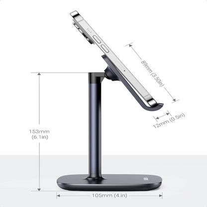 [CLEARANCE] UGREEN Adjustable Desk Phone Holder Stand with Weighted Base for iPhone, Samsung Galaxy, Huawei, Oppo, Vivo, Xiaomi, Android Smartphone, etc. (Black) | 60324