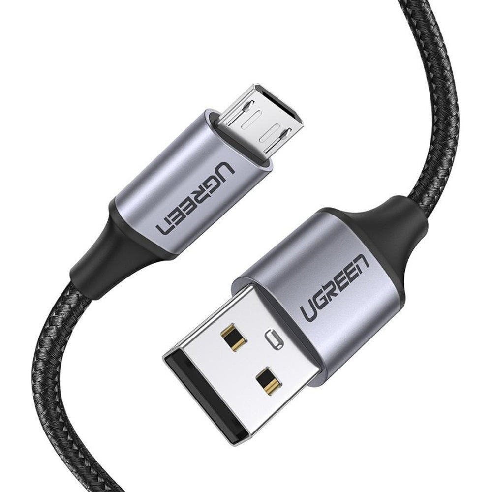 UGREEN 2.4A 3 Meters USB 2.0 Male to Micro USB Male Data Charging Cable 480Mbps for Mobile Phones and Other Compatible Devices - Black