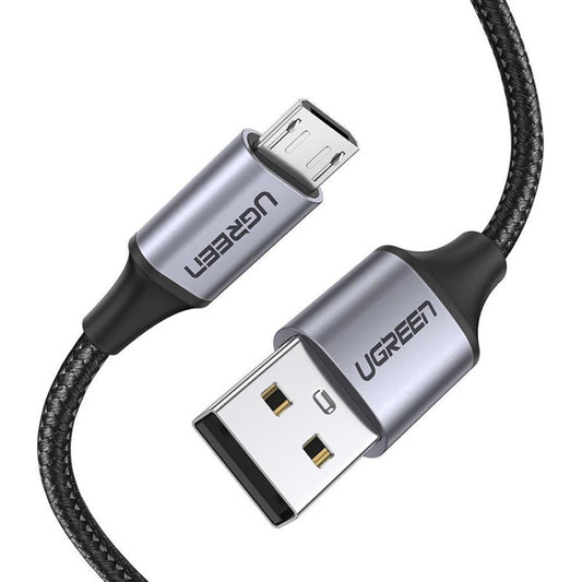 UGREEN 2.4A 3 Meters USB 2.0 Male to Micro USB Male Data Charging Cable 480Mbps for Mobile Phones and Other Compatible Devices - Black