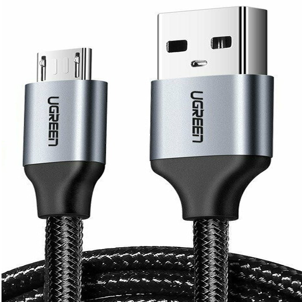 UGREEN 2.4A 3 Meters USB 2.0 Male to Micro USB Male Data Charging Cable 480Mbps for Mobile Phones and Other Compatible Devices - Black