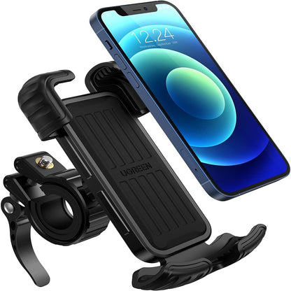 [CLEARANCE] UGREEN Universal Clamp Type Handle Bar Mobile Phone Holder with 22-28mm Clamping Capacity, 360° Adjustable Angle, and 3-Section Clamp for Bicycle and Motorcycle | 60548