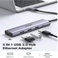UGREEN USB 3.0 Hub with 1000Mbps RJ45 Gigabit Ethernet Adapter, 5V 2A USB C Charging Port, 5Gbps Transfer Speed for MacBook, PC, Desktop Computer, Laptop, Keyboard, Mouse, Card Reader, etc. | 60554