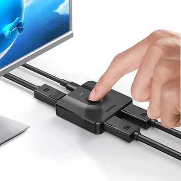 UGREEN 2-in-1 DisplayPort Bidirectional Signal Splitter Switch with USB C 5V/1A  Power Port, Supports DP 1.2, HDCP 2.2/1.4, and HDR versions with 4K@60Hz Resolution for Computer, PC and Monitors Windows/Linux/macOS | 60622