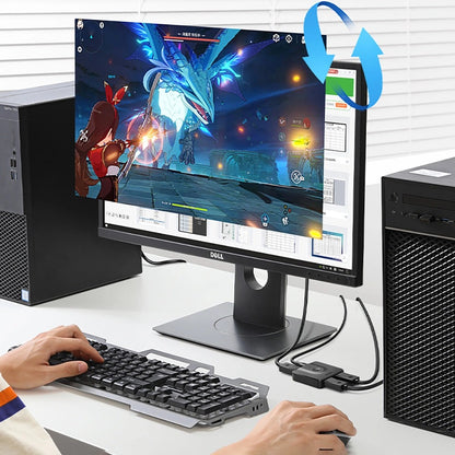 UGREEN 2-in-1 DisplayPort Bidirectional Signal Splitter Switch with USB C 5V/1A  Power Port, Supports DP 1.2, HDCP 2.2/1.4, and HDR versions with 4K@60Hz Resolution for Computer, PC and Monitors Windows/Linux/macOS | 60622