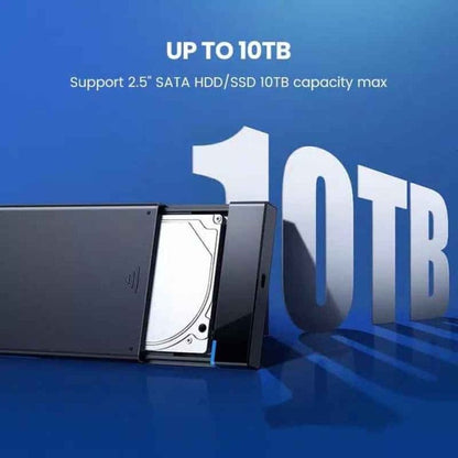 [CLEARANCE] UGREEN SATA External Hard Drive Enclosure HDD SSD USB C 2.5-inch, 6Gbps Transfer Rate with USB A 3.0 + USB C to USB C 3.1 Cable for Windows, macOS, Linux | 60735