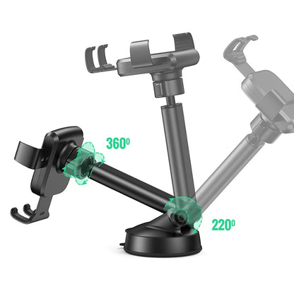 [CLEARANCE] UGREEN Universal Car Gravity Phone Holder with Windshield / Dashboard Mount Suction Cup, Holds 10kg Weight Capacity and Cradle Long Arm with 360 Degrees Adjustable Multi-Angle View for 4.4"-7" Smartphones | 60990B