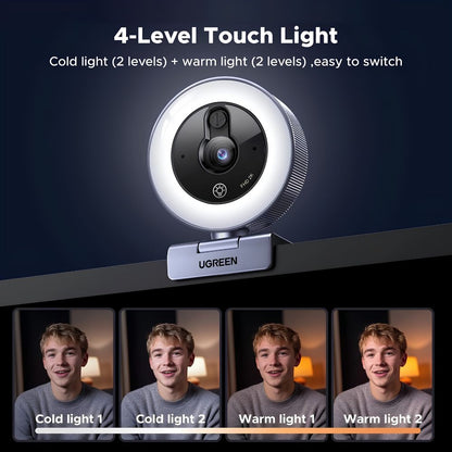 UGREEN 2K USB HD Webcam with Ring Light | CM910