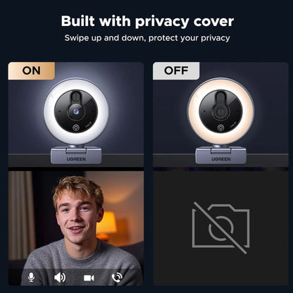 UGREEN 2K USB HD Webcam with Ring Light | CM910