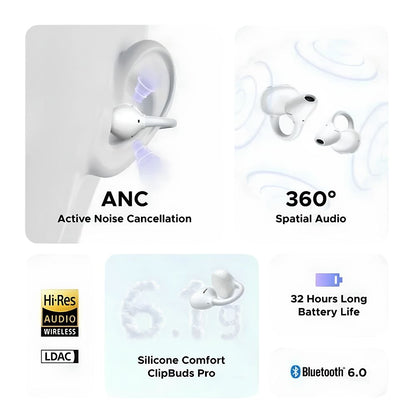 UGREEN ClipBuds Pro Open-Ear Bluetooth Earbuds w/ Hybrid ANC BT 6.0 IPX5 ENC | WS218