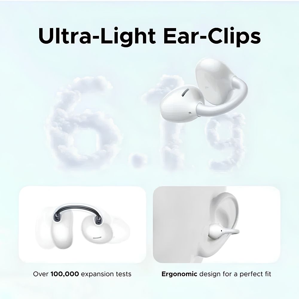 UGREEN ClipBuds Pro Open-Ear Bluetooth Earbuds w/ Hybrid ANC BT 6.0 IPX5 ENC | WS218