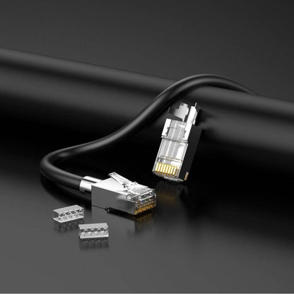 UGREEN 10pcs Cat6A 8P8C 10Gbps Gigabit Shielded RJ45 Head Modular Network Connector Plug for Ethernet Cable with Gold Plated Pure Copper Pin | 70316