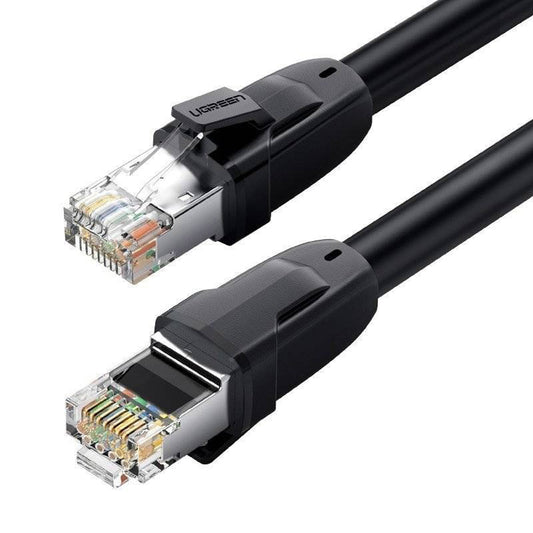 UGREEN CAT8 S/FTP RJ45 Ethernet Patch Network Gold-Plated Copper Cable with 25Gbps Data Transfer, 2000MHz Bandwidth for PC, Computer, Games Consoles, Router, Modem - Black (0.5 Meter, 1-Meter, 1.5 Meters, 2-Meters, 3-Meters, 5-Meters)