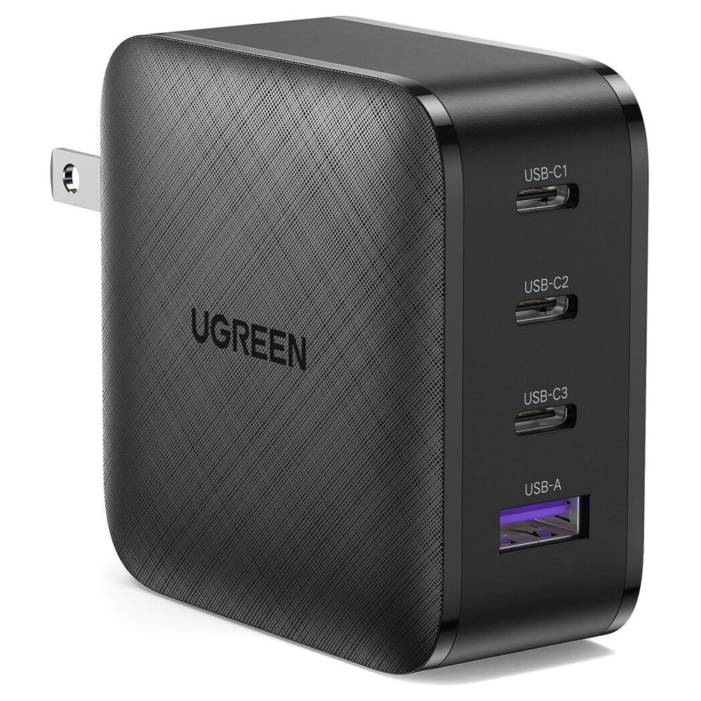 UGREEN 65W 4 Port GaN X PD Fast Charge Charger with USB C & USB A Ports for Laptop, Tablet, Phone, Camera, iPhone, iPad, MacBook, Apple & Android Smartphone Charging - Black | 70773