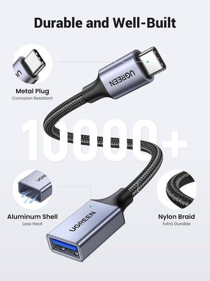 UGREEN USB 3.0 to USB C OTG Adapter with 5Gbps Transmission Rate for MacBook, iMac, Laptop, Mobile Phone, PC, Desktop Computer, etc. - Supports Windows, MacOS, Linux, Chrome OS, Android, iOS | 70889