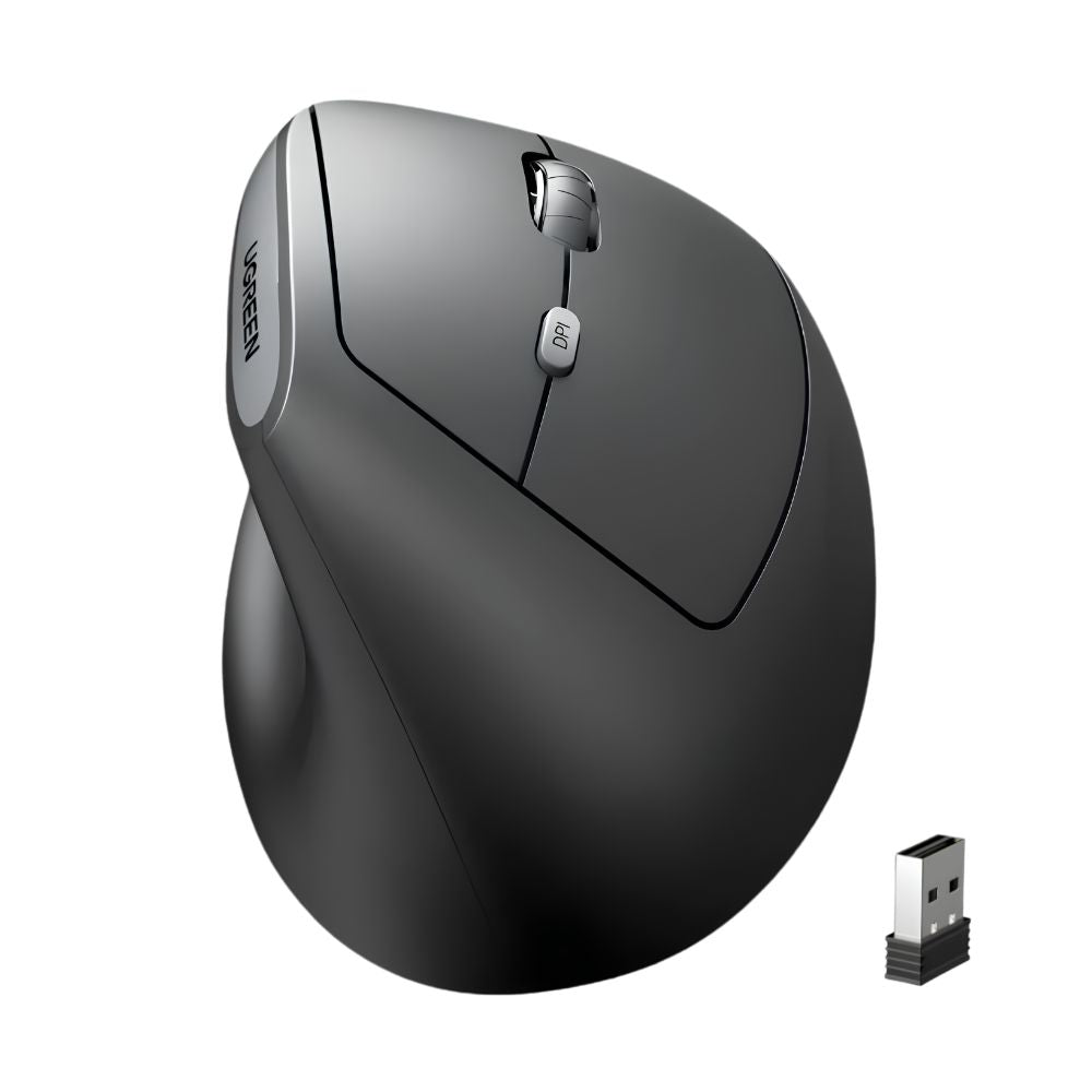 UGREEN Multi-Mode 4000 DPI Wireless Ergonomic Mouse with Bluetooth / 2.4GHz Connectivity