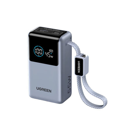 UGREEN Nexode Pro 10000mAh 55W Mini Power Bank w/ Built-in USB-C Cable | PB727 (75701B)